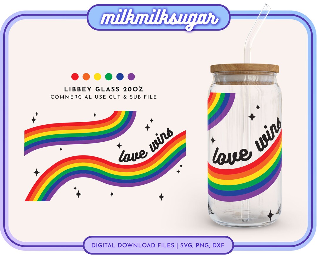 PRIDE SVG for Libbey 20oz Can Glass, Gay Pride Svg, Lgbtq+ Svg Pattern ...
