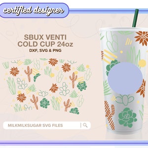 CACTUS CRAZE ⟡ archivo de corte SVG, SVG de cactus, SVG de suculentas, impresión de cactus, archivo de envoltura para taza Sbux Venti ⟡ archivos de envoltura SVG para Cricut ⟡ paquete SVG