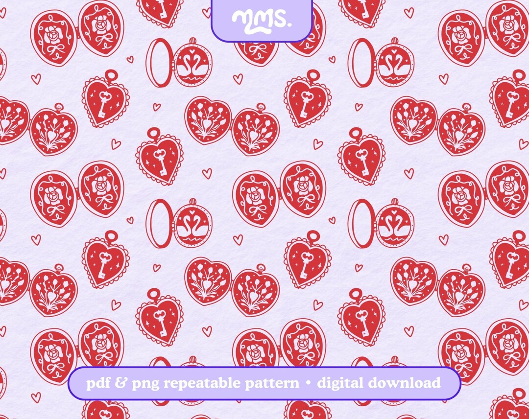 Holy Locket Pattern Love Lockets Seamless Pattern File for Sublimation or Printing ...