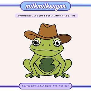MIGNON COWBOY GRENOUILLE Svg coupe fichier pour Cricut et Silhouette, Svg grenouille mignonne, Clipart grenouille, Svg tendance pour les chemises, fichier Png grenouille, chapeau de cowboy grenouille