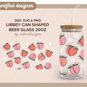 PEACHES SVG For Libbey 20oz Can Glass, Fruit Svg, Summer Svg, Orange Slice Png, Cricut Cut Files Including Dxf, Png & Svg | Giant Peaches