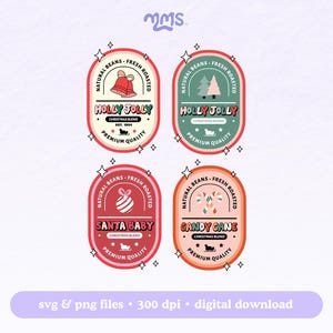 ÉTIQUETTES CAFÉ fichier de coupe SVG pour Cricut & Silhouette, café citation Svg, Svg café glacé, étiquette de café de Noël, Noël citation Svg, Libbey