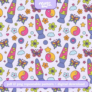 Y2K Moment Pattern File For Sublimation Printing, Seamless Design, Digital Paper, Retro 90&#39;s Style Pattern, Aesthetic Disco Repeat Pattern