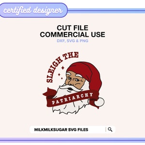 SLEIGH THE PATRIARCHY Svg Cut File For Cricut or Silhouette, Patriarchy Svg, Feminist Svg, Feminism Svg, Womens Rights Svg, Pro Choice Svg