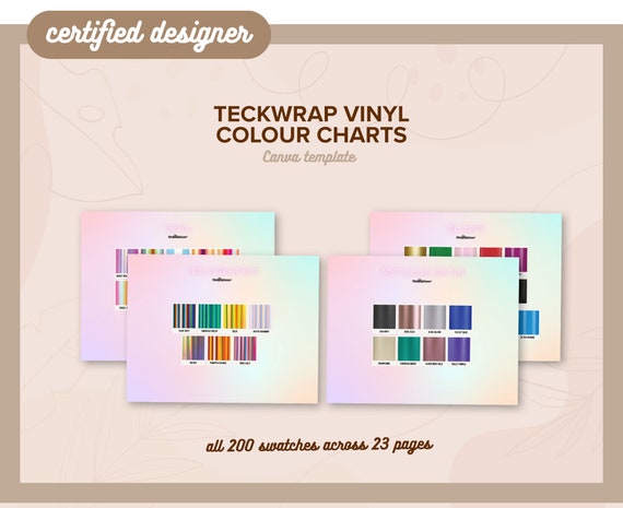 Editable Permanent Vinyl Color Chart Template BUNDLE