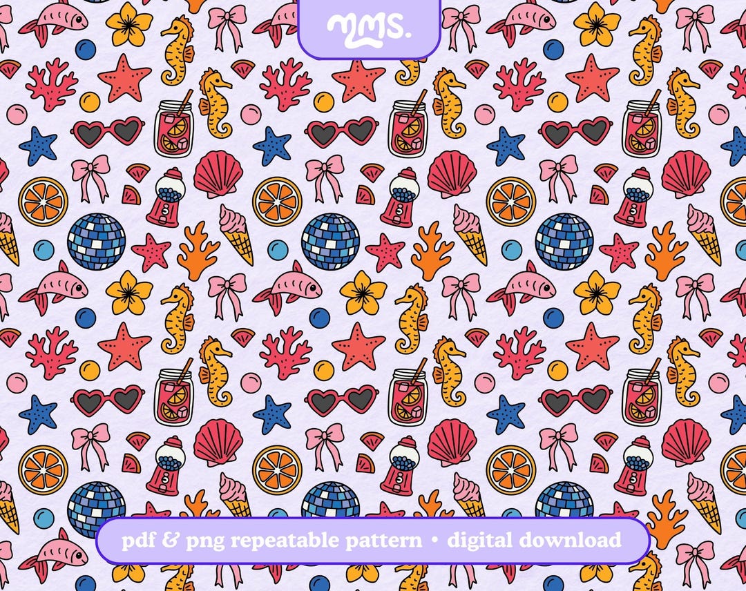Sunset Summer Pattern File for Sublimation or Printing, Seamless ...