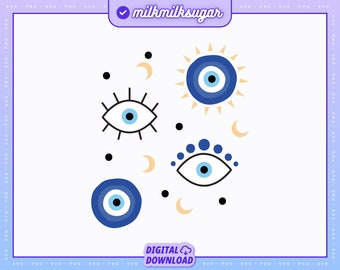 EVIL EYE MINI ⟡ evil eye print svg cut files for cricut, turkish/hamsa eye, silhouette + glowforge, svg bundle for commercial use graphics
