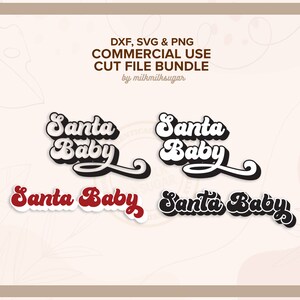 SANTA BABY BUNDEL ⟡ Kerstmis citaat svg commercieel gebruik gesneden bestand voor Cricut, silhouet of sublimatie, dxf png svg digitale downloads