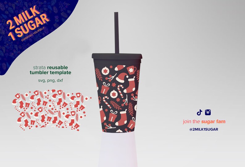CHRISTMAS EVE Super Seamless™ Strata 16oz Cup Wrap svg Etsy
