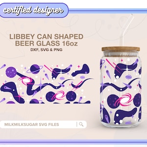 GALAXY SVG For Libbey 16oz Can Glass, Outer Space Svg, Universe Svg, Planets & Stars Svg, Cricut Cut Files in Dxf, Png, Svg | Space Junkie