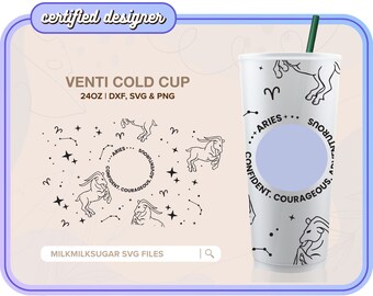 ARIES ⟡ Seamless Wrap ⟡ SVG for Sbux Cup ⟡ Reusable  ⟡ png ⟡ dxf ⟡ SVG Files For Cricut ⟡ Silhouette ⟡ Download ⟡ Zodiac Horoscope