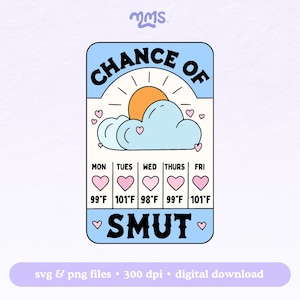 Svg Chance of Smut pour Cricut, livre épicé Svg, Booktok, Svg livresque pour autocollants, signets, chemises, tasses Libbey et porte-clés de motel