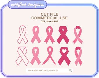 PINK RIBBON Svg Cut File For Cricut or Silhouette, Breast Cancer Svg, Breast Cancer Awareness, Breast Cancer Survivor, Pink Ribbon, Fighter