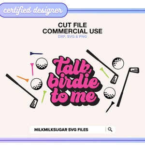 TALK BIRDIE 2 ME ⟡ mens sport golf svg-bestand knippen voor cricut, silhouette cameo, svg-bundel voor commercieel gebruik afbeeldingen