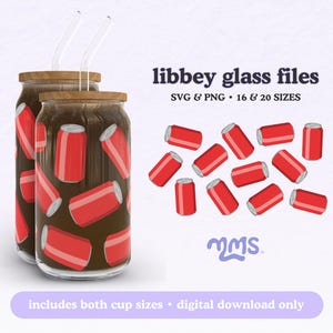 Soda Can DIY Libbey 16oz and 20oz Can Glass Wrap, Pop Can File Svg, Diet Cola Libbey, Soda Wrap For Libbey, Pepper Wrap Png, Diet Svg