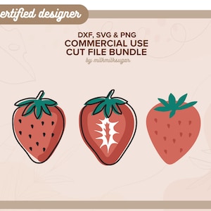 TRUSKAWKI MINI ⟡ owoce svg, lato svg, pliki truskawki dla cricut, sylwetka, pakiet svg do grafiki komercyjnej, png, dxf