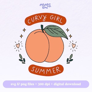 Kurvige Mädchen Sommer Svpng Png-Datei für Cricut, trendige ästhetische Svg, Körper positive Svg für Aufkleber, Lesezeichen, Shirts, Libbey Tassen & Schlüsselanhänger