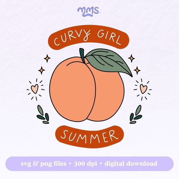 Curvy Girl Summer Svg Png File For Cricut, Trendy Aesthetic Svg, Body Positive Svg For Stickers, Bookmarks, Shirts, Libbey Cups & Keychains
