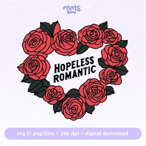 Libro romántico SVG PNG para Cricut, romántico empedernido SVG, Booktok, libros SVG para pegatinas, marcapáginas, camisetas, tazas Libbey y llaveros de motel