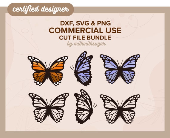 BUTTERFLY SVG, Butterfly Bundle SVG Files, Layered Butterfly, Butterfly Clipart Files for Cricut, Butterfly Sublimation, Includes Dxf, Png