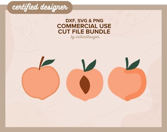 PEACHES MINI ⟡ fruit svg, summer svg, peach svg files for cricut, silhouette, svg bundle for commercial use graphics, png, dxf