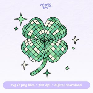 Archivo de corte SVG de trébol de cuatro hojas para Cricut y Silhouette, archivo SVG de trébol de cuatro hojas para calcomanías, marcadores, camisetas, Libbeys y llaveros