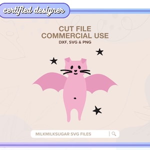FAT CAT BAT Svg Wytnij plik dla Cricut lub Silhouette, Uroczy Halloween Svg, Nietoperz Svg, Clipart Nietoperza, Modny Clipart Halloween