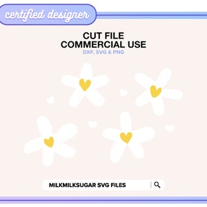 Coeur de marguerites SVG coupe fichier pour Cricut ou Silhouette, Svg coeur fleur, Svg Saint Valentin, amour fleurs, Svg mignon Saint-Valentin | Coeurs de marguerite