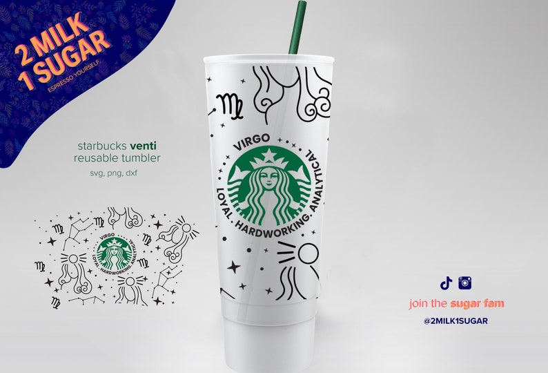Download Art Collectibles Clip Art Virgo U27e1 Seamless Wrap U27e1 Svg For Starbucks Cup U27e1 Reusable Png Dxf Svg Files For Cricut U27e1 Silhouette U27e1 Download U27e1 Zodiac Horoscope