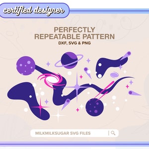 GALAXY SVG Cut File For Cricut or Silhouette, Outer Space Svg Bundle For Shirt, Seamless Planet Sublimation Pattern, Universe | Space Junkie