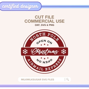 File di taglio in formato SVG "POSTA DEL POLO NORD" per Cricut e Silhouette, file SVG "Polar Express", file SVG "Timbro di Natale", file SVG "Timbro del Polo Nord", file SVG "Timbro di Babbo Natale"