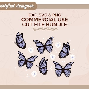 Schmetterling SVG-Schnittdatei für Cricut oder Silhouette, Schmetterling Sublimation, Schmetterling und Gänseblümchen PNG Muster, Schmetterling Bundle
