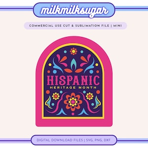 Archivo SVG del Mes de la Herencia Hispana para Cricut o Silhouette, Mes de la Herencia Nacional SVG, Tributo Vibrante SVG, SVG Hispano y Latino