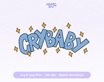 Y2K 2000 svg Cut File For Cricut & Silhouette, Crybaby Svg, 2000s Aesthetic, Trendy Svg, 2000's Svg, 90s Aesthetic, Retro Cute and Trendy