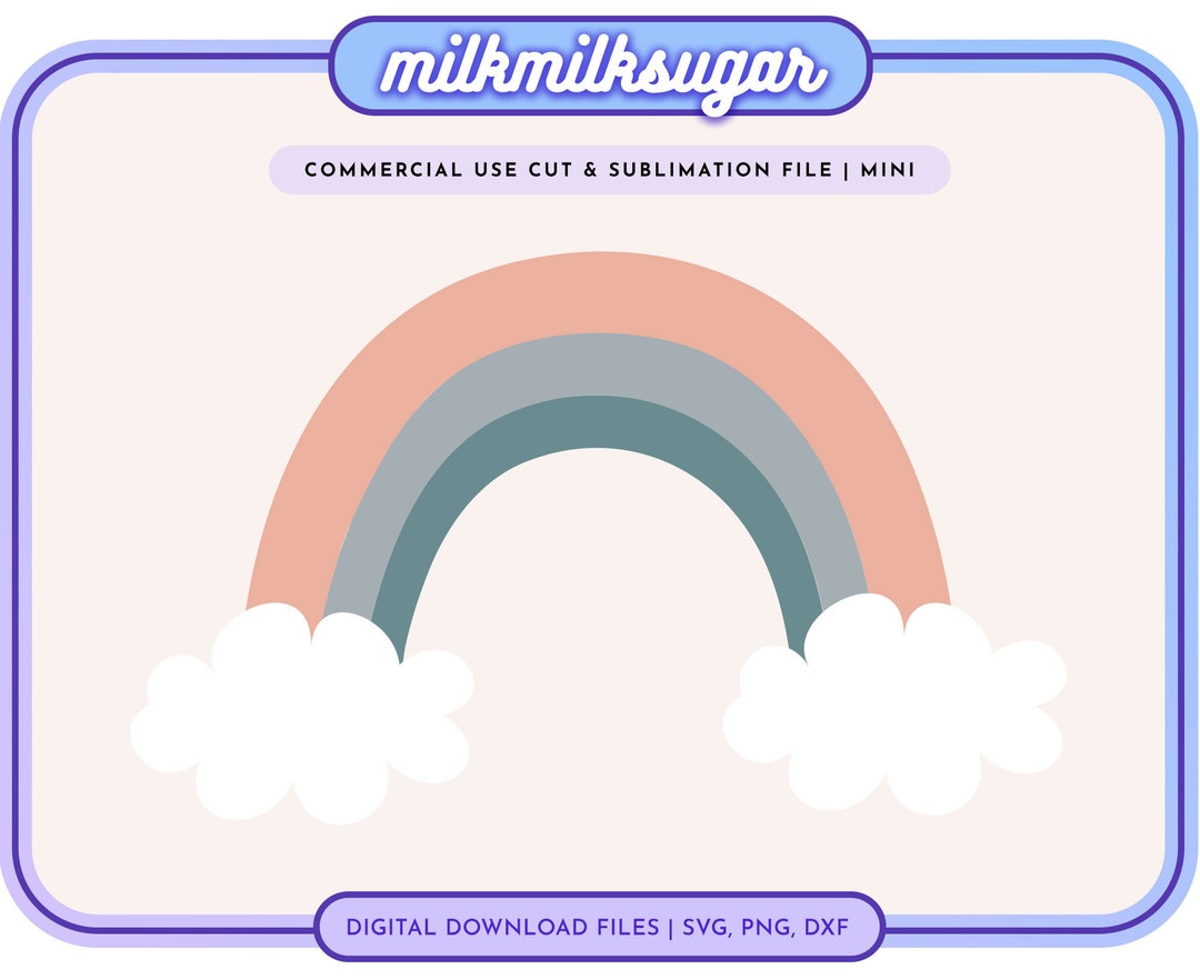 BOHO RAINBOW SVG Cut File for Cricut or Silhouette, Pastel Rainbow Svg ...