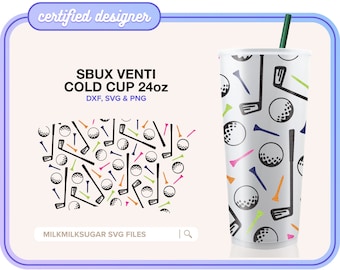 TALK BIRDIE 2 ME | no hole | mens golf sports svg cut file for venti sized cup with no logo, Sbux cup wrap files for cricut