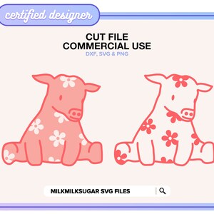 CUTE COW Svg Cut File For Cricut & Silhouette, Includes Png Svg Dxf, Baby Cow Svg, Farm Animal Svg, Cow Clipart, Cow Png File | Mini Moo