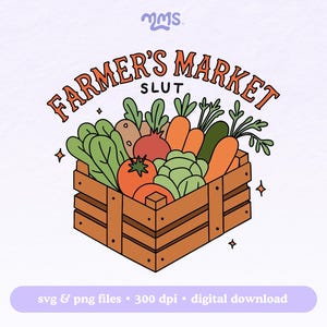 Archivo de corte PNG y SVG de mercado de agricultores para Cricut, archivo SVG de jardinería, verduras de jardín (en formato PNG), sublimación de mercado de agricultores, bolsa de mano (en formato PNG)