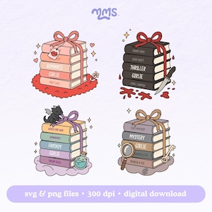 Buch Tropen geschnitten Datei für Cricut, Booktok, Bookish Png für Kindle Aufkleber, Lesezeichen, Shirts, Libbey Tassen & Schlüsselanhänger | Bücherstapel