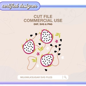 FRUIT SVG Cut File For Cricut or Silhouette, Dragonfruit Cut File, Sublimation Design, Svg, Png & Dxf Fruit Bundle | Dragonfruit Dreams