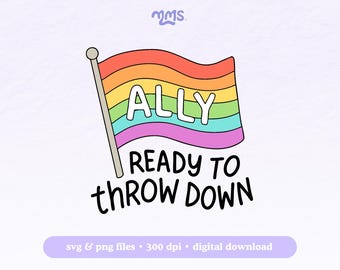 Pride Svg Png Cut File, Rainbow Pride Flag Digital Design, Straight Ally LGBTQ Cut File for Cricut & Silhouette, Sublimation For Shirts