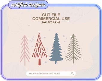 Arbre de Noël coupe fichier SVG pour Cricut ou Silhouette, Noël sublimation design, Noël Svg, vacances d'hiver coupe fichier Bundle