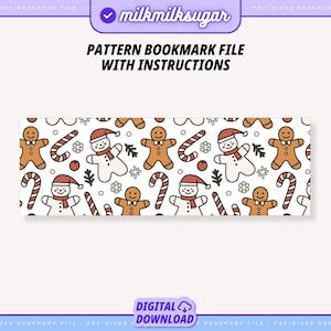 Christmas Bookmark Svg Cut File For Cricut or Silhouette, Bookworm Svg, Bookish Svg, Booktok Svg, Winter Bookmark File, Gingerbread Snowmen