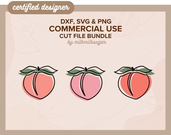 PEACHES SVG Cut File For Cricut or Silhouette, Fruit Sublimation Design, Fruit Bundle Svg, Summer Png, Tropical Fruit Svg | Giant Peaches