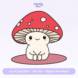 Lindo hongo SVG para Cricut y Silhouette, cita de hongo SVG, hongo SVG, clipart de hongo PNG, hongos SVG / lindo hongo