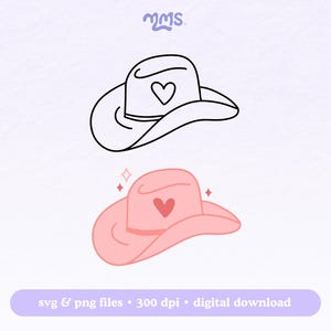 COWBOYHUT HERZEN svg Cut File für Cricut & Silhouette, Boho Western svg, Valentines Cowboy Clipart, Cowboy Sublimation Design | Cowboy-Liebe