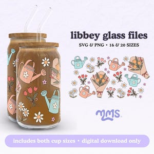 Frühlingspastell-Svg-Wrap für Libbey 16oz & 20oz Dosenglas, Blumenlibbeyglas-Svg, Gänseblümchen Libbey-Schnittdatei Dxf Png svg | Frühlingszauber 2