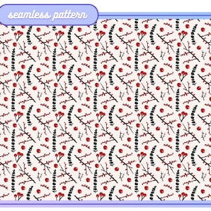 CHRISTMAS BERRIES Pattern File For Cricut & Silhouette, Seamless Winter Pattern, Non Christmas Sublimation Pattern | Crisp Air
