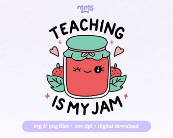 L'enseignement est mon fichier de coupe Svg Jam pour Cricut & Silhouette, fichier Svg appréciation du professeur, retour à l'école Svg, chemise de professeur, professeur vie Svg