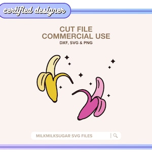 BANANE SVG Schnittdateien für Cricut, Silhouette, Obst Sublimationsdesign, trendige SVG, Tropisch SVG für Shirts, Obst Bundle | Bananensplit